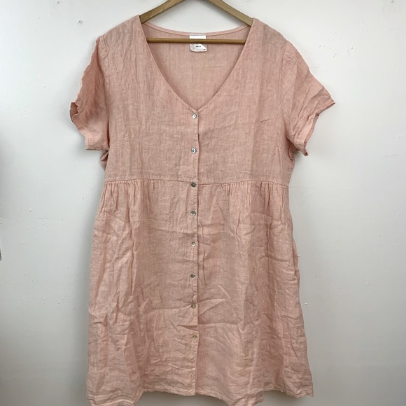 jillian harris Dresses & Skirts - Jillian Harris xPriv pink linen babydoll dress